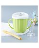 Mug With Straw & Twin Handle Green  & White- 300 ml