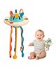 Kidology Pull String Toy for Babies Teething Strings Sensory Montessori Toys Baby Girl,Travel Toy for 6+Months Baby Food Grade Silicone Fine Motor Skills Toy for Toddlers (UFO), Multicolor
