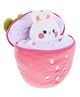 Kidology Plush Toy Pillow, Reversible Bunny, Cute Rabbit Sofa Pillow, Easter Bunny Stuffed Animal Cute Rabbit Plushie Birthday Gift for Boys Girls (Medium, Strawberry Bunny Light Pink - Zipper)