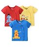 Babyhug Disney Cotton Knit Half Sleeves Jhabla with Winnie The Pooh Graphics Pack of 3 - Multicolour