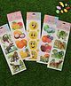 Yellow Bee Smiley, Dino, Fruit 3D Stickers Combo, Multicolor, Pack of 5