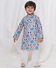 AJ Dezines Full Sleeves Patola Style Animals Printed Kurta & Pyjama Set - Grey