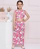 AJ Dezines Cotton  Sleeveless Pandas & Clouds Printed Coordinating Top & Pant Set - Pink