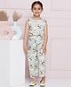 AJ Dezines Cotton  Sleeveless Pandas & Clouds Printed Coordinating Top & Pant Set - Pista