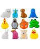 ARCADE TOYS Baby Bath Toy For Kids & Toddlers Chu Chu Colorful Animal Shape Toy Set of 12 - Multicolour