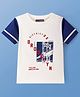 Pine Kids Cotton Knit Half Sleeves Text Printed T-Shirt - White