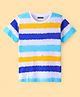 Pine Kids Cotton Knit Half Sleeves  T-Shirt with  Gradient Stripes - Multicolor