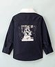 INFINITY Full Sleeves Back Ship Printed Shirt - Navy Blue