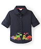 INFINITY Full Sleeves Animals Printed Shirt - Navy