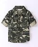 INFINITY Full Sleeves Camouflage Printed Shirt - Green