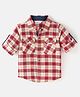 INFINITY Full Sleeves Checksed Shirt - Red & Beige