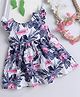 Many frocks & Sleeveless Floral & Flamingo Printed Dress - White