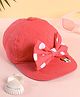 Babyhug Disney  Summer Cap With Minnie Mouse Graphics & Bow Applique - Red