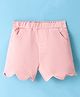 Bloom Up Twill Woven Mid Thigh Length Shorts Solid Colour - Pink