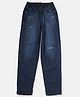 GINI & JONY Cotton Woven Full Length Washed Jeans - Dark Blue