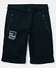 GINI & JONY Cotton Woven Mid Calf Length Shorts Text Print - Black