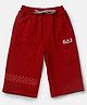 GINI & JONY Cotton Woven Mid Calf Length Shorts Text Print - Red