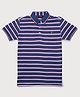 GINI & JONY Cotton Knit Half Sleeves Striped T Shirt - Blue
