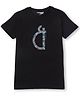GINI & JONY Cotton Half Sleeves T-Shirt Logo Print - Dark Grey