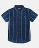 GINI & JONY Half Sleeves Striped Denim Shirt - Navy Blue