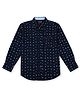 GINI & JONY Cotton Full Sleeves Flag Printed Shirt with Round Hem - Navy Blue