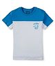 GINI & JONY Cotton Knit Half Sleeves T-Shirt Text Print - Blue