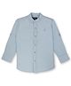GINI & JONY Cotton Full Sleeves Solid Shirt with Round Hem - Blue