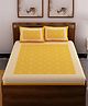 UniqChoice Color 100 Percent Cotton Jaipuri Traditonal Double BedSheet With 2 Pillow Cover - Yellow