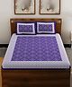 UniqChoice Color 100 Percent Cotton Jaipuri Traditonal Double BedSheet With 2 Pillow Cover - Purple