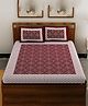 UniqChoice Color 100 Percent Cotton Jaipuri Traditonal Double BedSheet With 2 Pillow Cover - Maroon