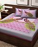 UniqChoice 100 Percent Cotton Jaipuri Traditonal Double BedSheet With 2 Pillow Cover - Pink