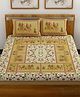 UniqChoice 100 Percent Cotton Jaipuri Traditonal Double BedSheet With 2 Pillow Cover - Brown