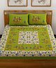 UniqChoice 100 Percent Cotton Jaipuri Traditonal Double BedSheet With 2 Pillow Cover - Green