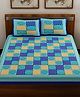UniqChoice 100 Percent Cotton Jaipuri Traditonal Double BedSheet With 2 Pillow Cover - Blue
