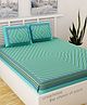 UniqChoice 100 Percent Cotton Jaipuri Traditonal Double BedSheet With 2 Pillow Cover - Turquoise