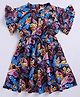 M'andy Half Sleeves Floral Printed Dress - Blue