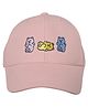 Kid-O-World  Bear Embroidered Cotton Cap - Light Pink-  Diameter 48 Cms