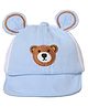 Kid-O-World Cotton Bear Face Patched Cap - Light Blue-  Diameter 50 Cms