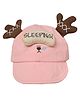 Kid-O-World Cotton Sleeping Patch Detailed Cap - Peach-  Diameter 50 Cms