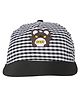 Kid-O-World Animal Applique Detailed Checked Cotton Cap - Black-  Diameter 50 Cms