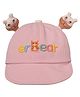 Kid-O-World Bear Embroidered & Ear Applique Detailed Cotton Cap - Light Pink-  Diameter 48 Cms