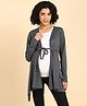 Zelena Full Sleeves Solid Straight Maternity Breastfeeding Shrug  - Carbon Grey