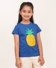 Campana 100% Cotton Jersey Half Sleeves Pineapple Printed T-Shirt - Purplish Blue