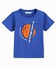 Campana 100% Cotton Jersey Half Sleeves Basketball Printed T-Shirt - Purplish Blue