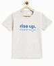 Campana 100% Cotton Jersey Half Sleeves Rise Up Printed T-Shirt - Grey Melange