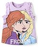 Babyhug Disney Cotton Knit Sleeveless Top with Frill Detailing & Disney Princess Graphics - Purple