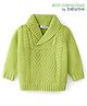 Babyoye Knitted Full Sleeves Pullover Textured Sweater with Cable Knit Design - Lime