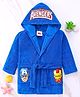 Babyhug Marvel Terry Knit Full Sleeves Hooded Bath Robe With  Pockets & Avengers Graphics - Blue