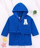 Babyhug Marvel  Hooded Bath Robe With  Front & Back Avengers Graphics - Blue