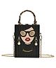 PRIAANSHA CREATIONS Fun Quirky clutch box - BLACK